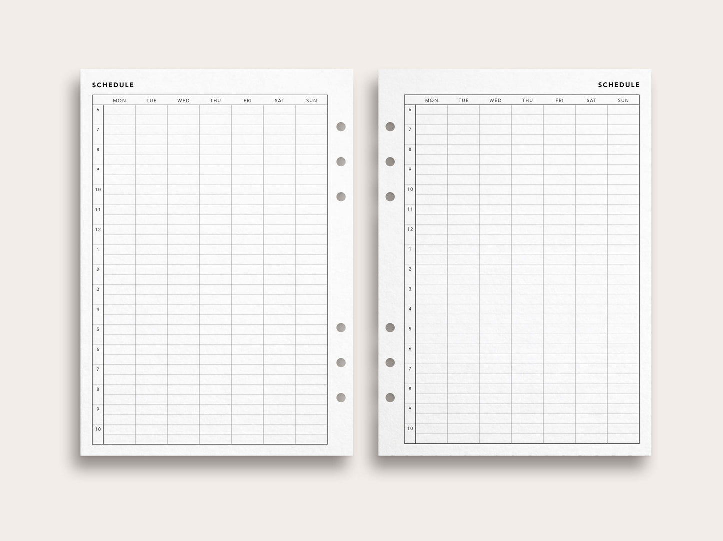 Time Sheet and Hourly Schedule
