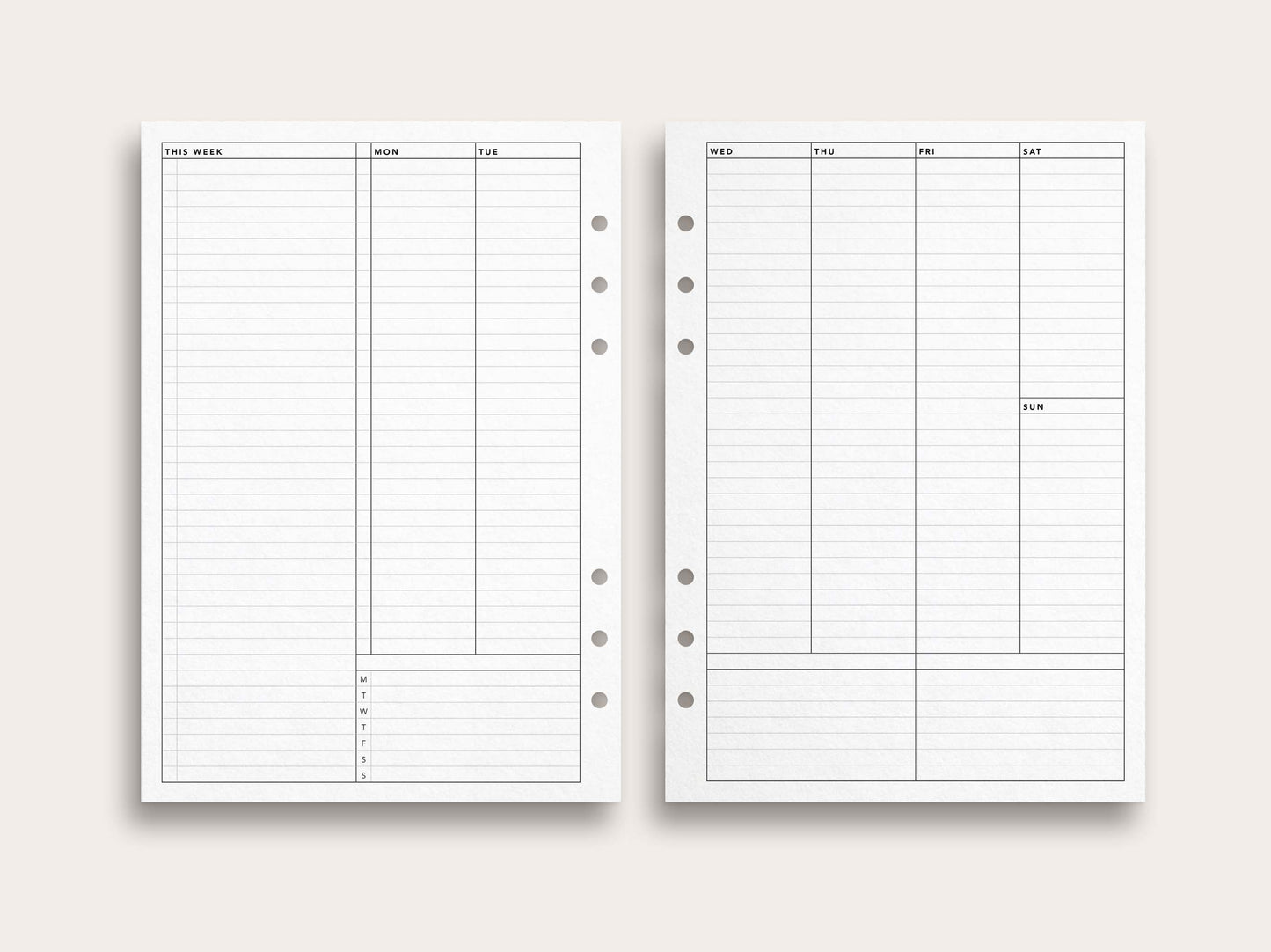 Weekly Planner No. 6 / Lined