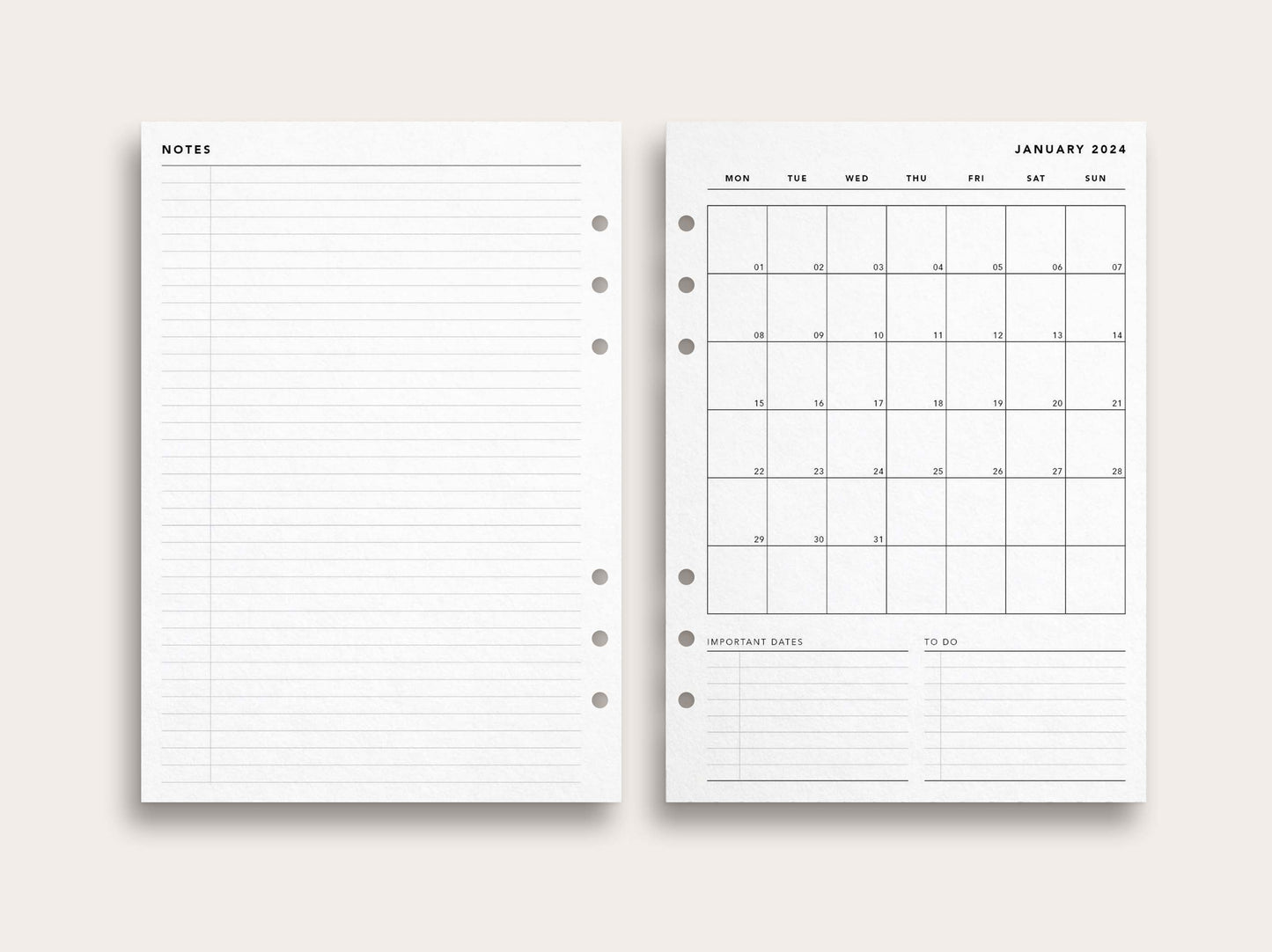 Printed: 2024 Monthly Planner No. 1