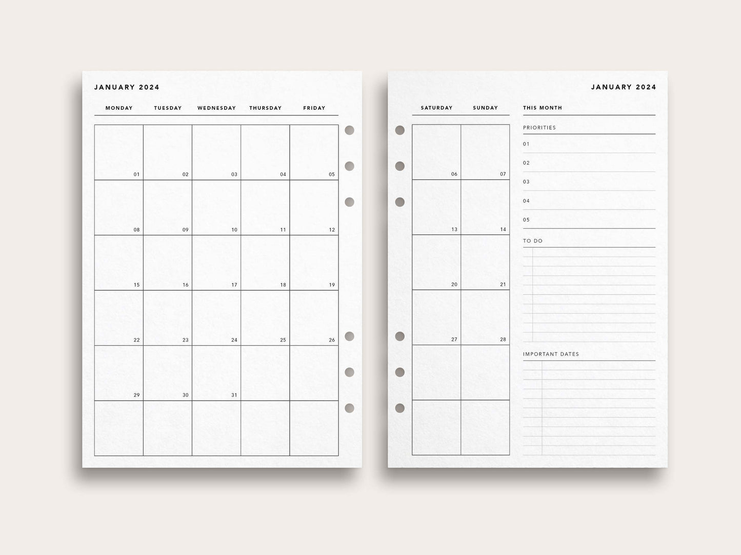 Printed: 2024 Monthly Planner No. 4