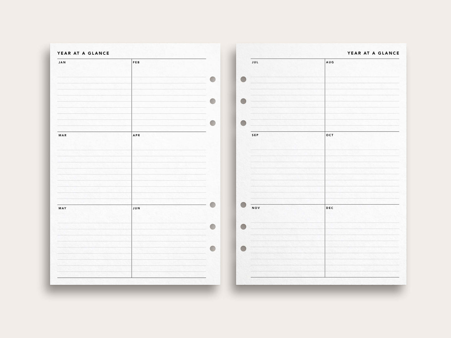 Yearly Planner No. 4 / Year at a Glance