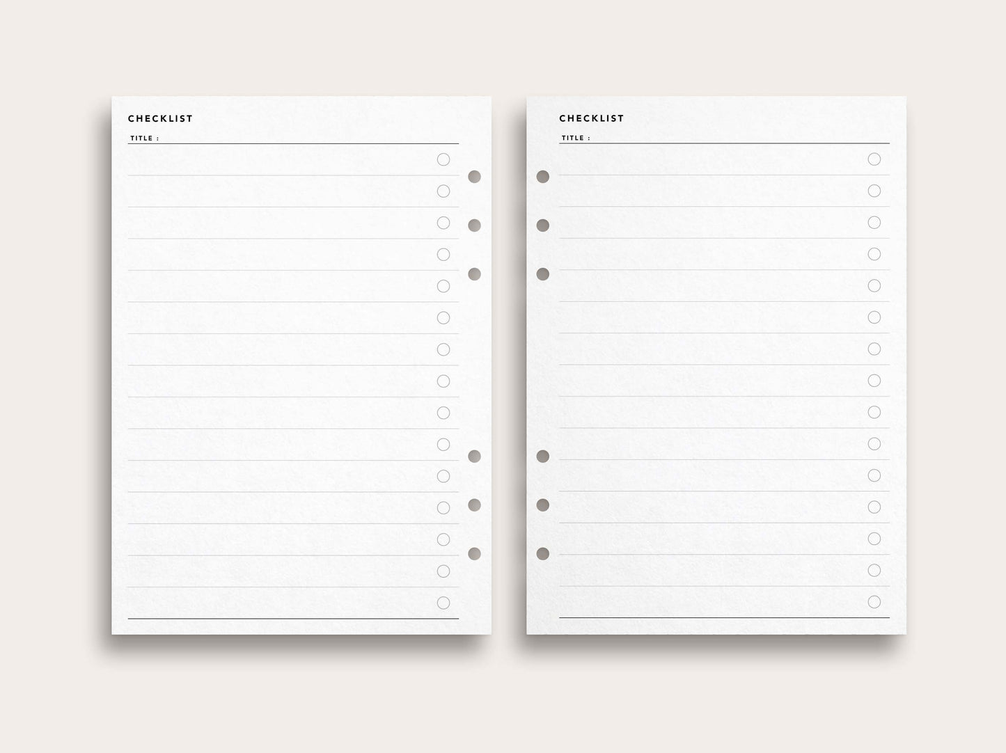 Printed: Large Checklist
