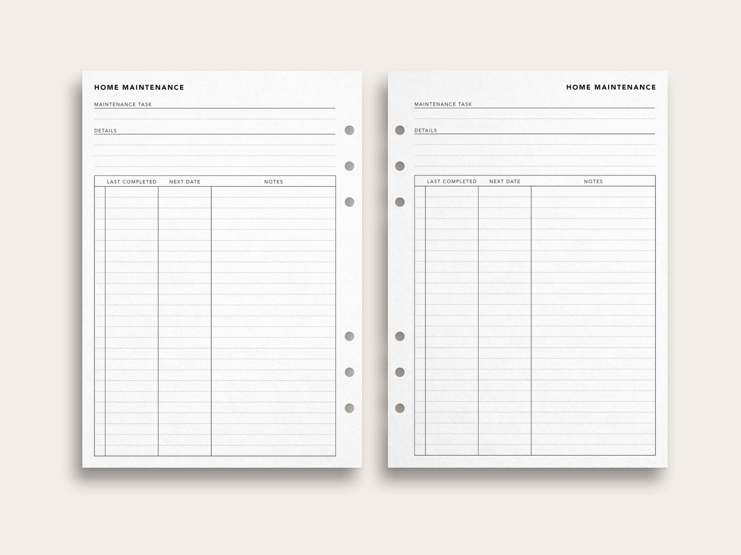 Home Maintenance Log