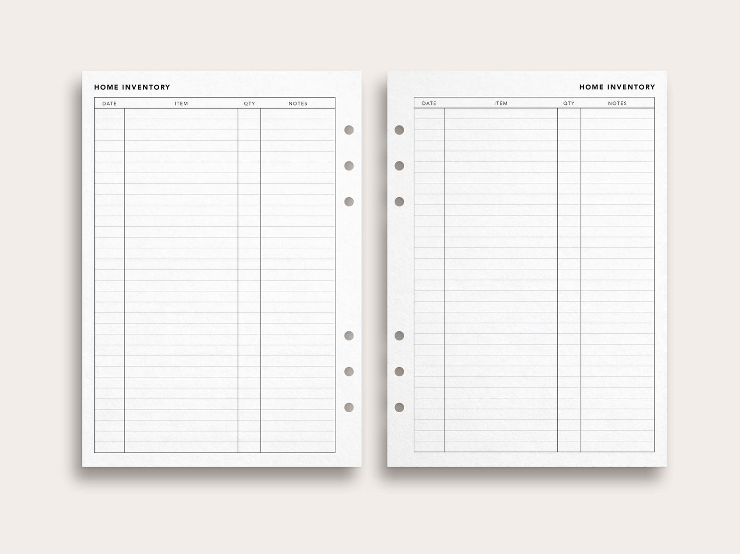 Home Inventory Log