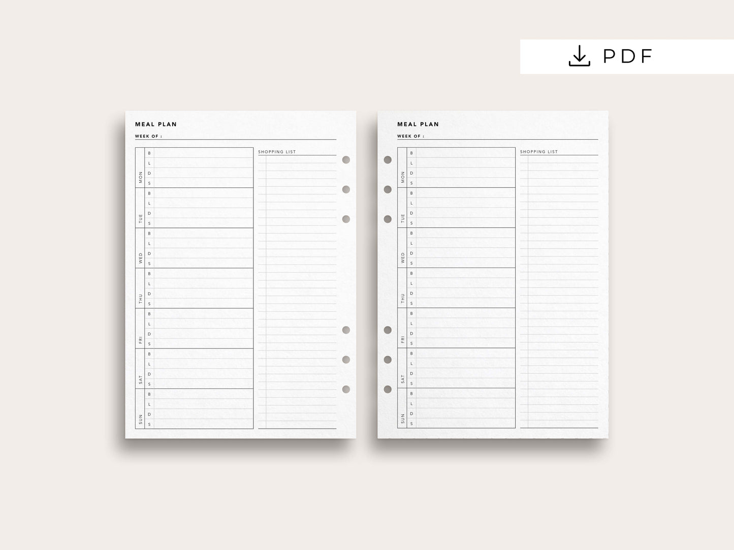 Freebie: Meal Planner