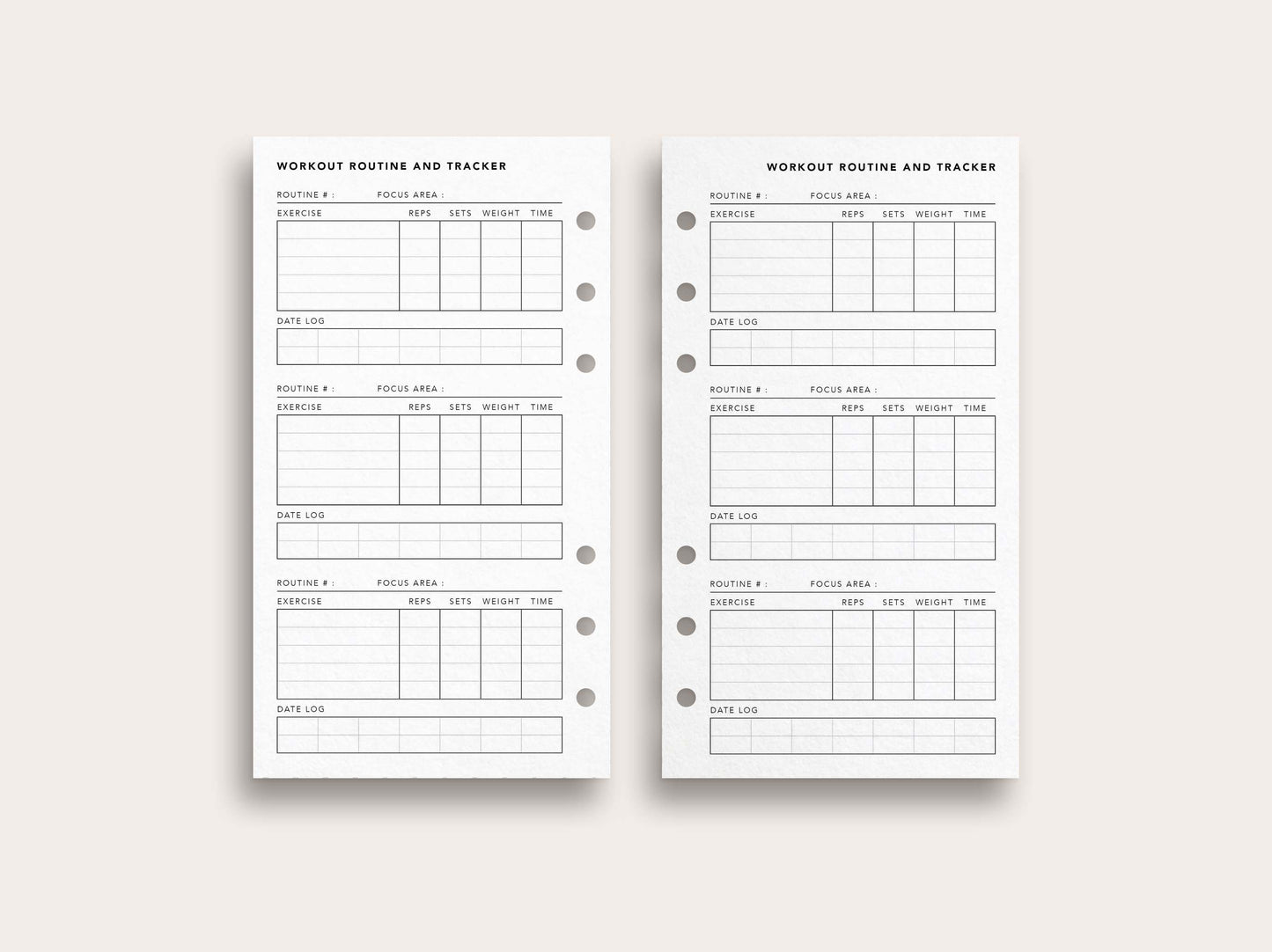 Workout Routine and Tracker with Date Log