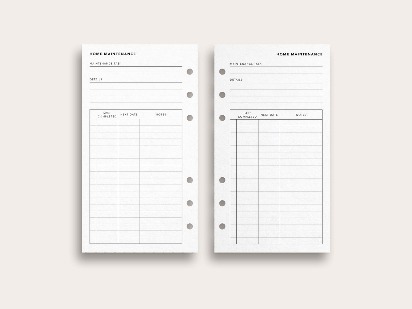 Home Maintenance Log
