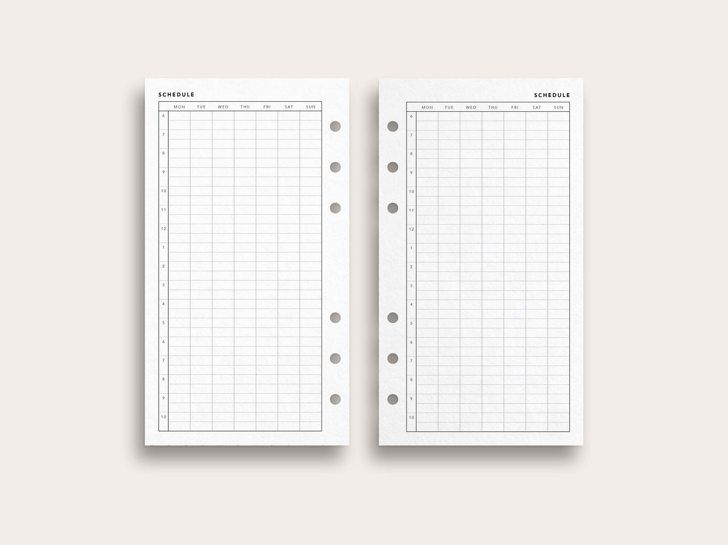Time Sheet and Hourly Schedule