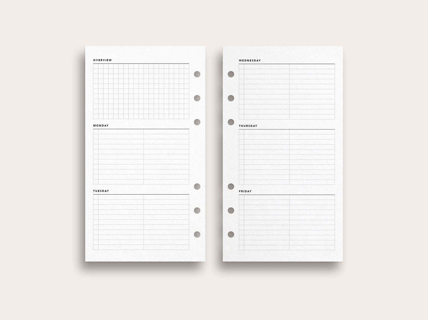 Work Week Planner with Overview