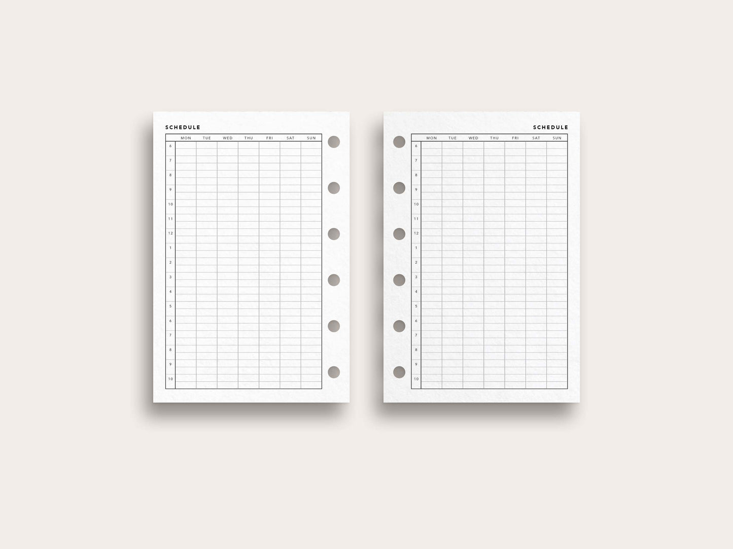 Time Sheet and Hourly Schedule