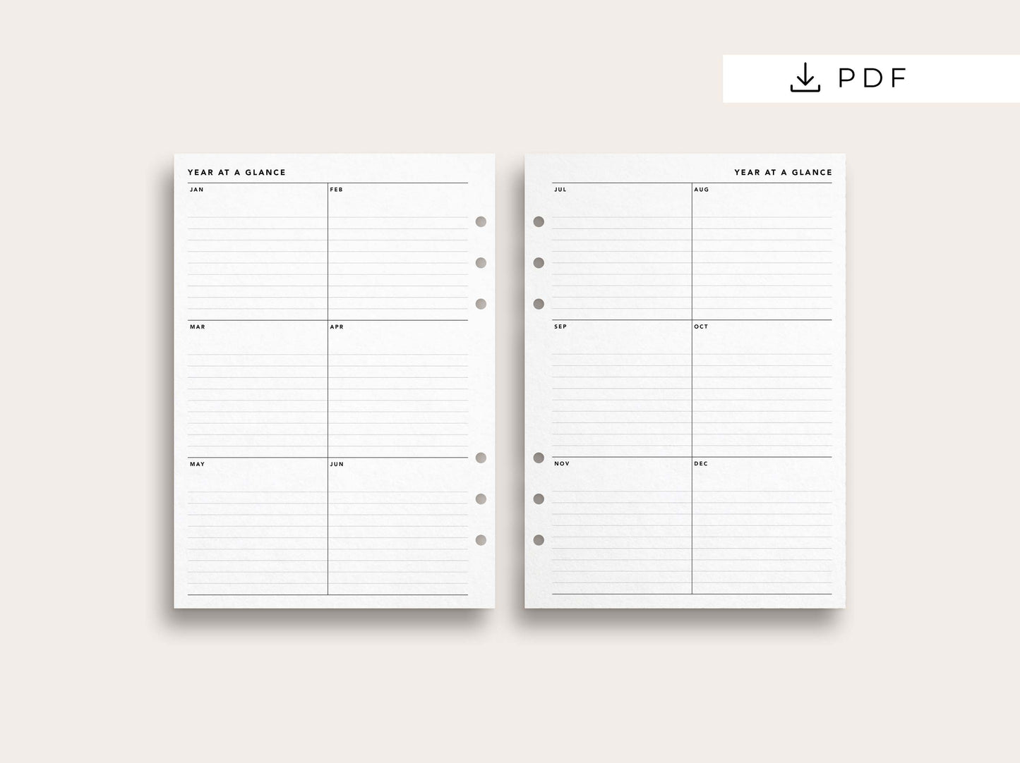Yearly Planner No. 4 / Year at a Glance