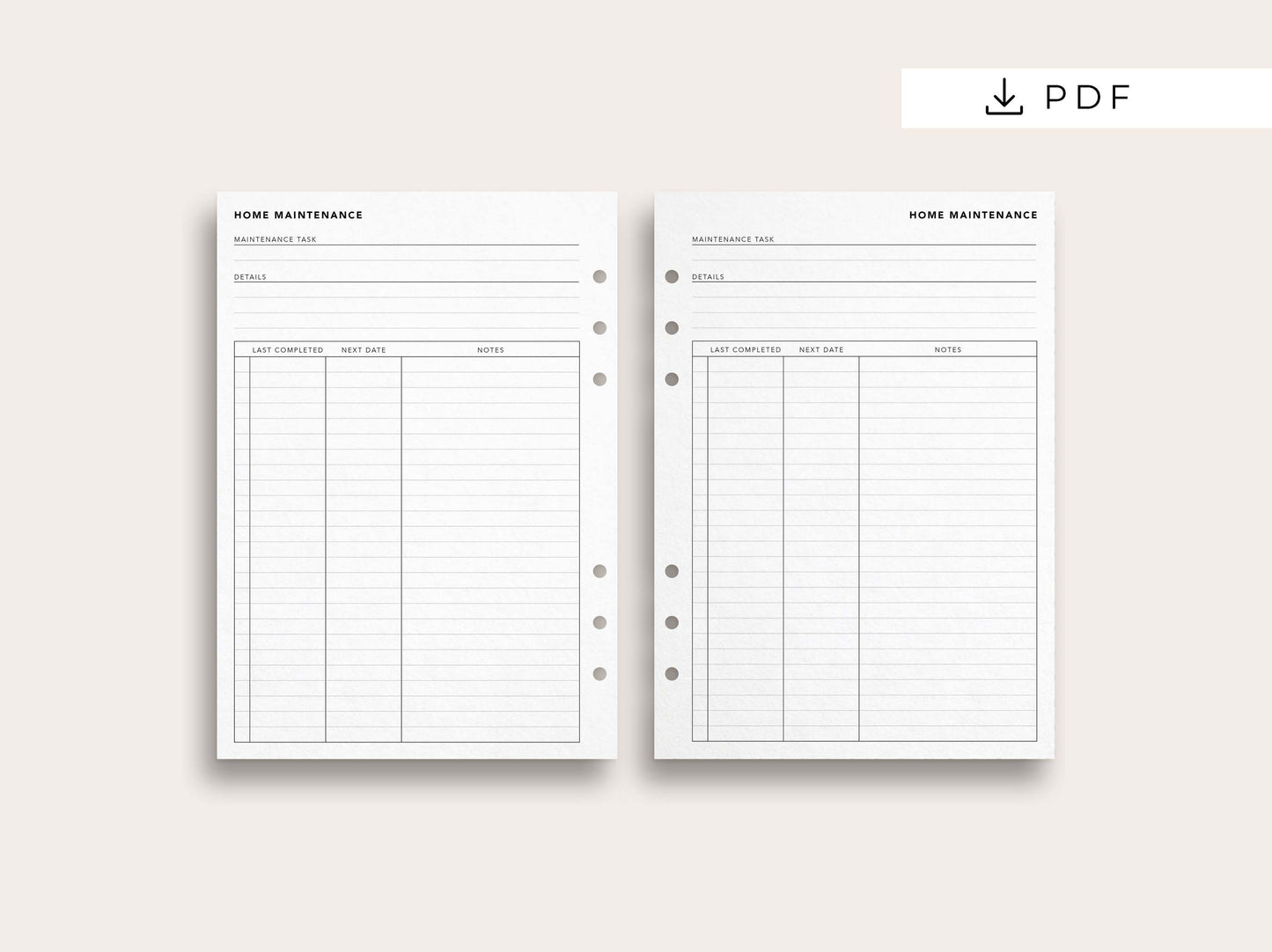 Home Maintenance Log