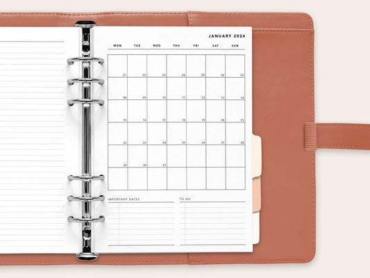 Printed: 2024 Monthly Planner No. 1