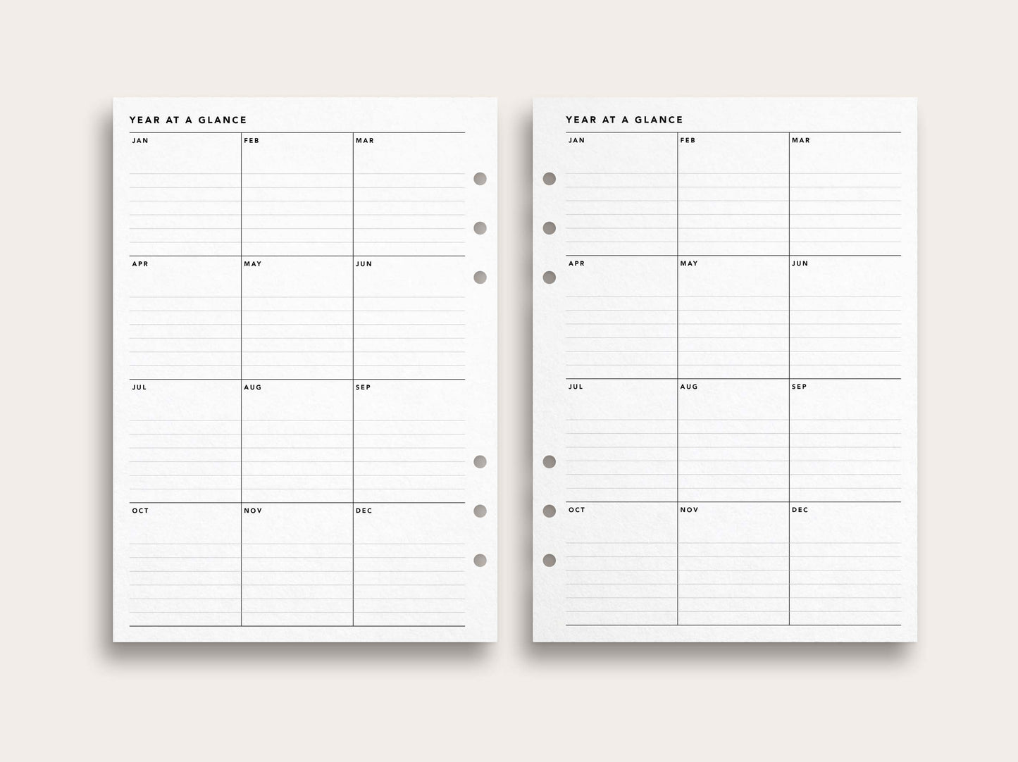 Yearly Planner No. 5 / Year at a Glance