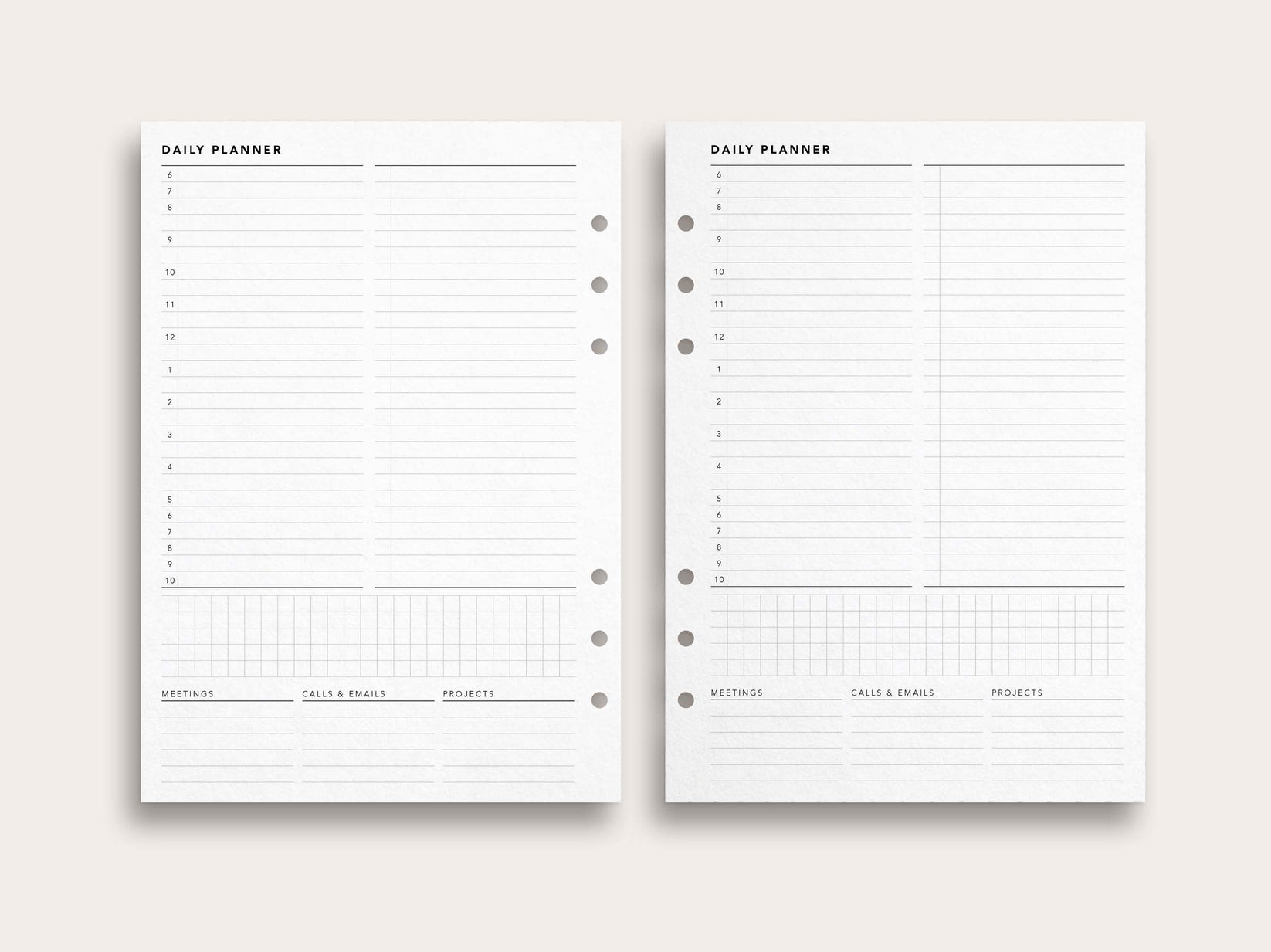 Printable Daily Planner No. 2 - Professional Work Planner – Puffin Pages Co