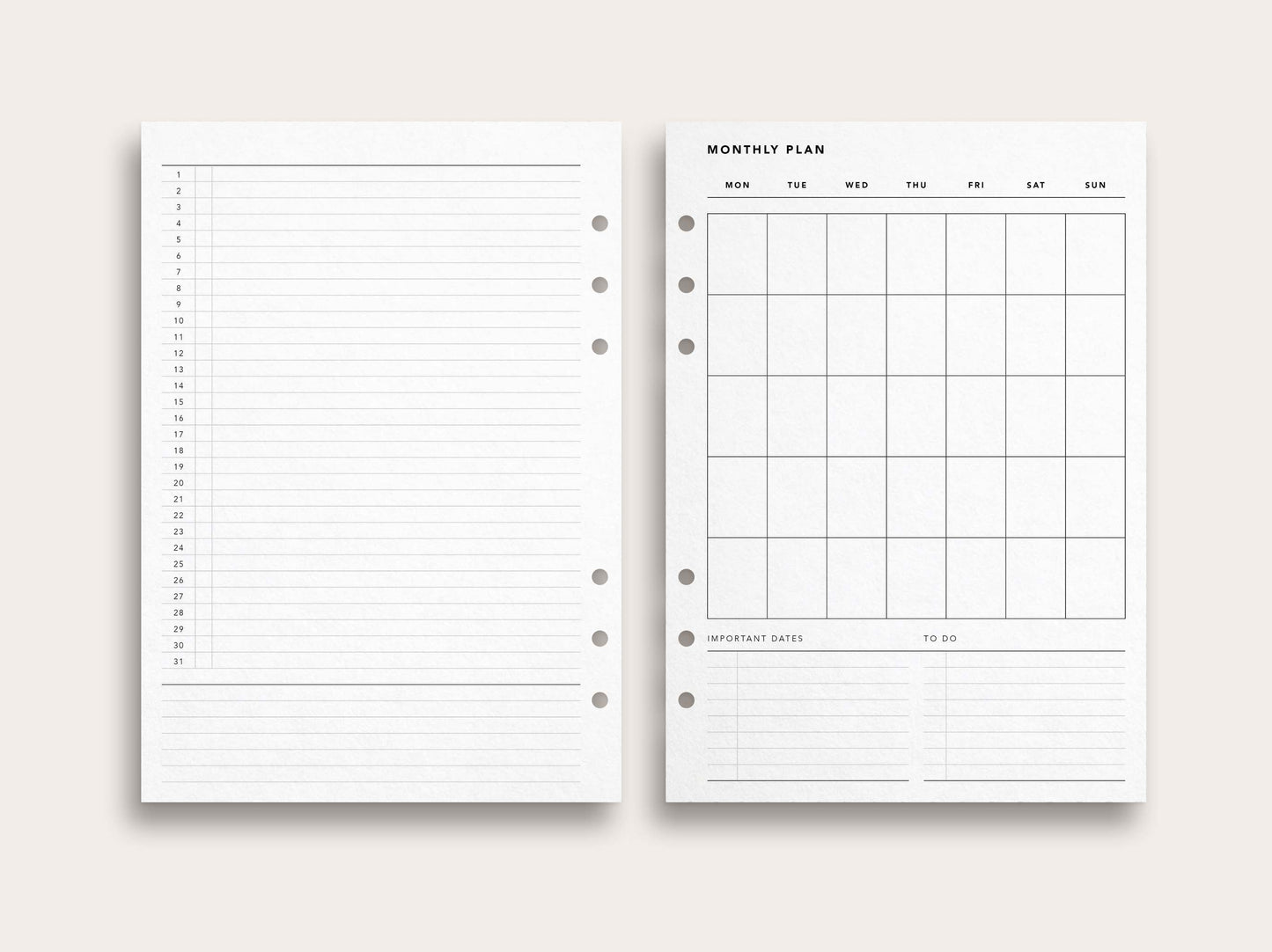 Monthly Planner No. 1