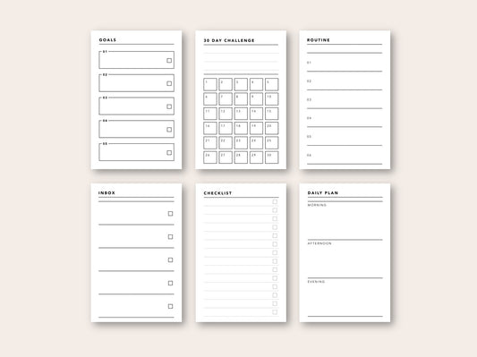 PRINTED Handmade Contacts Planner Inserts Pocket Personal 