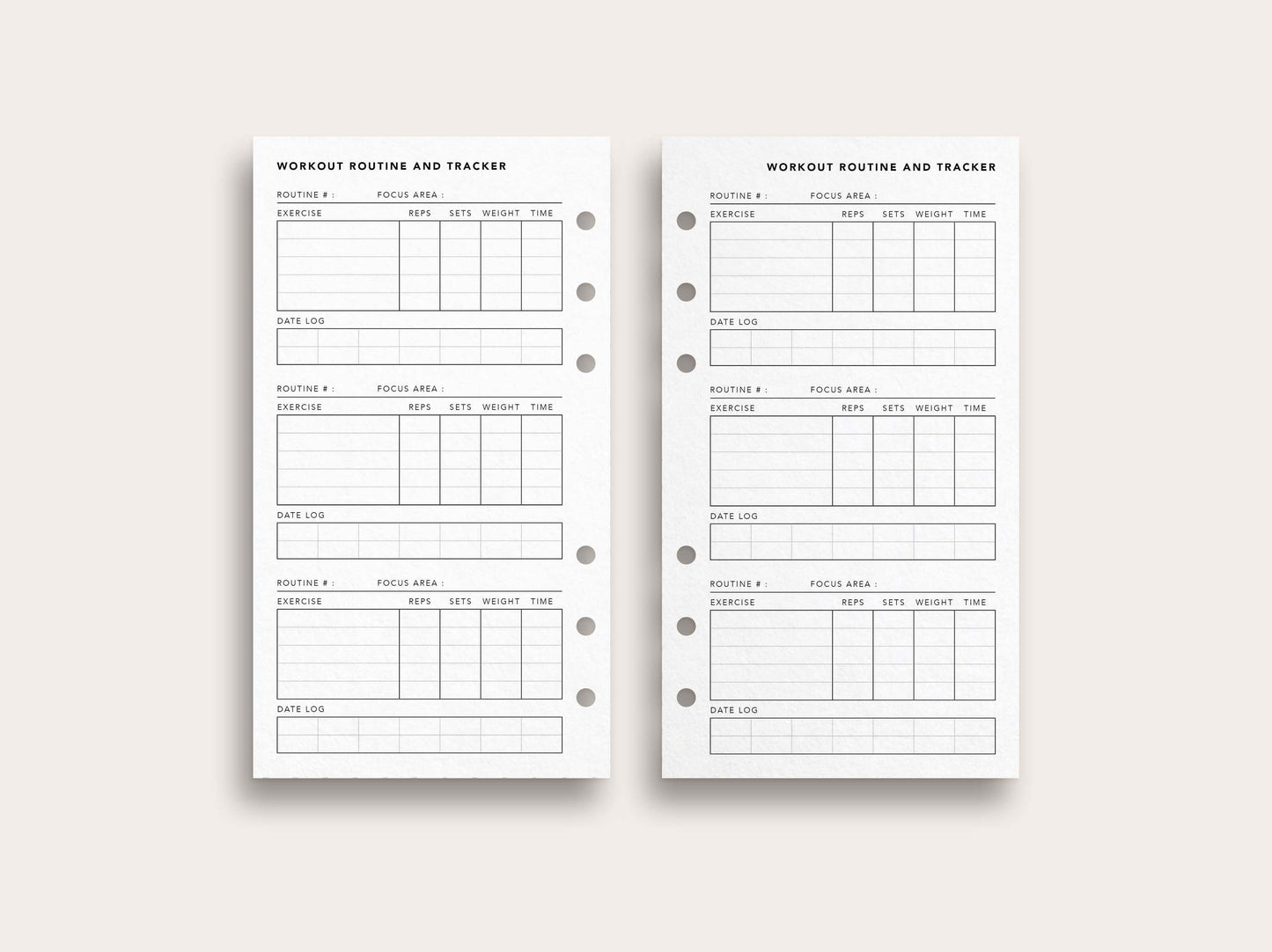 Workout Routine and Tracker with Date Log
