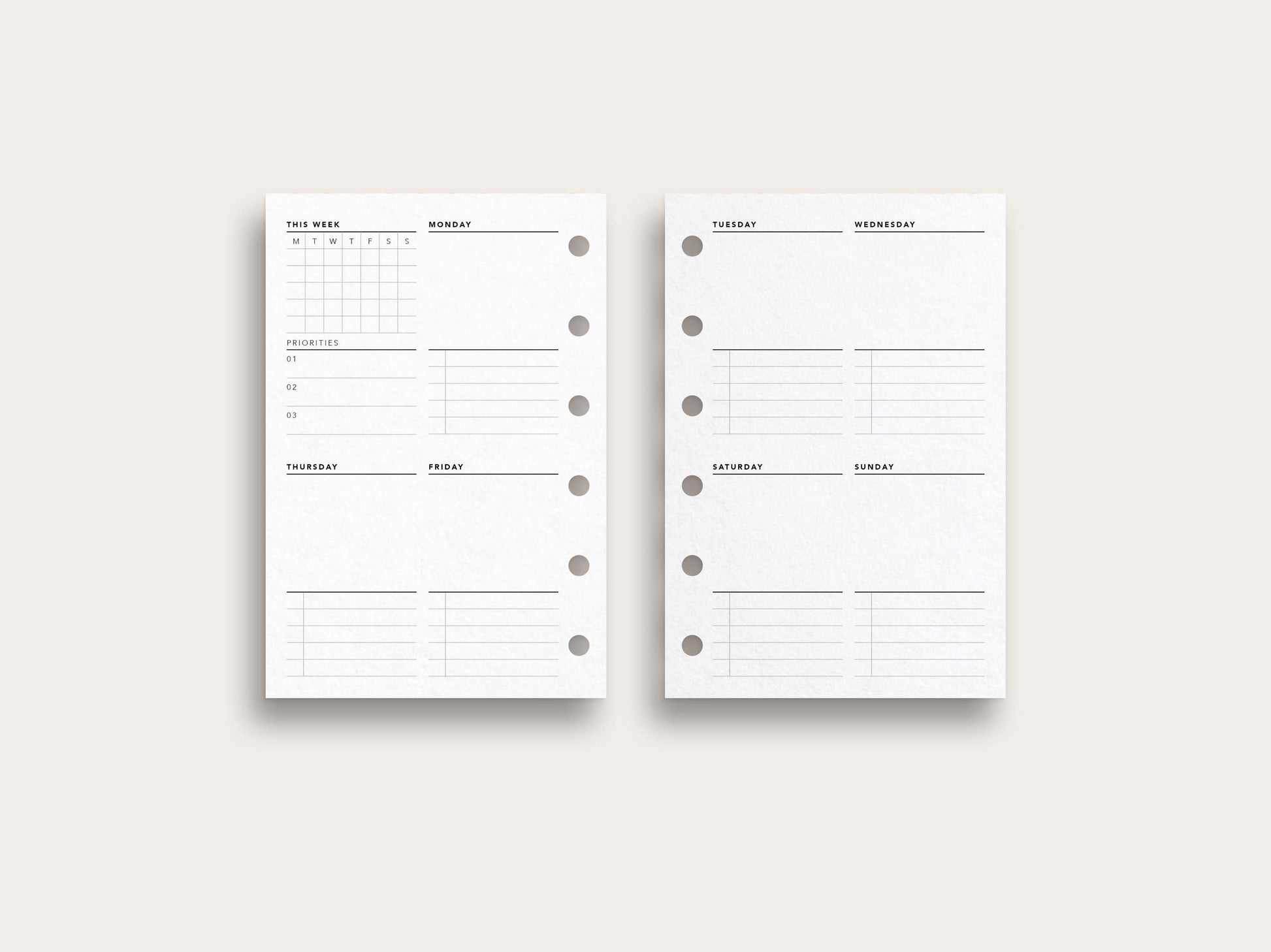 Printable Weekly Planner No. 2 – Puffin Pages Co