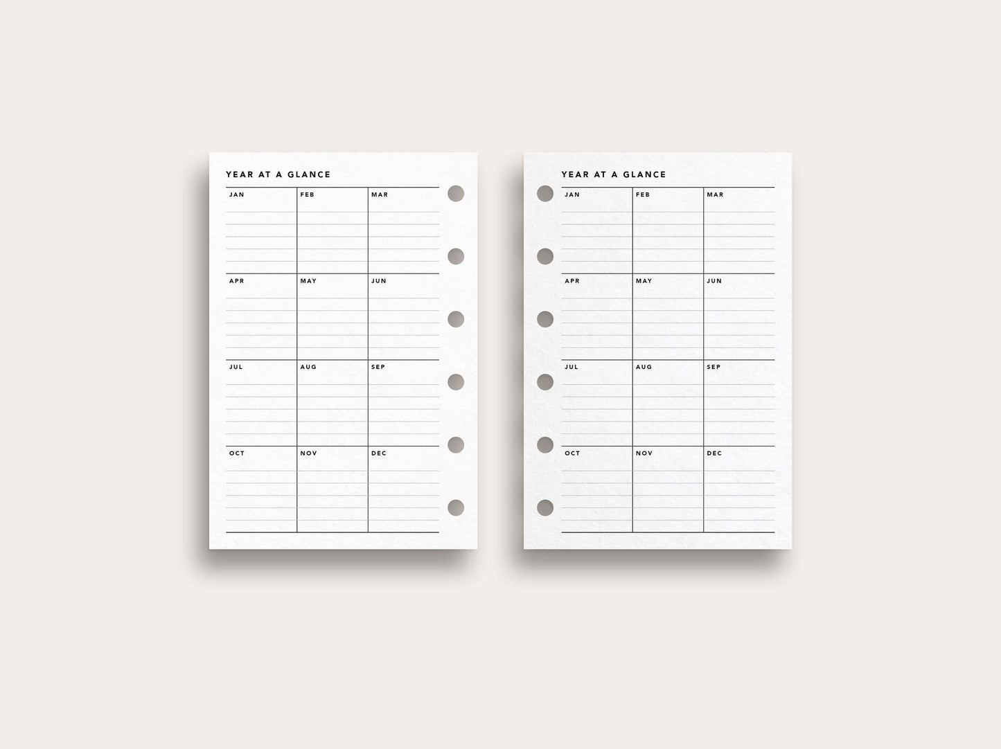 Yearly Planner No. 5 / Year at a Glance