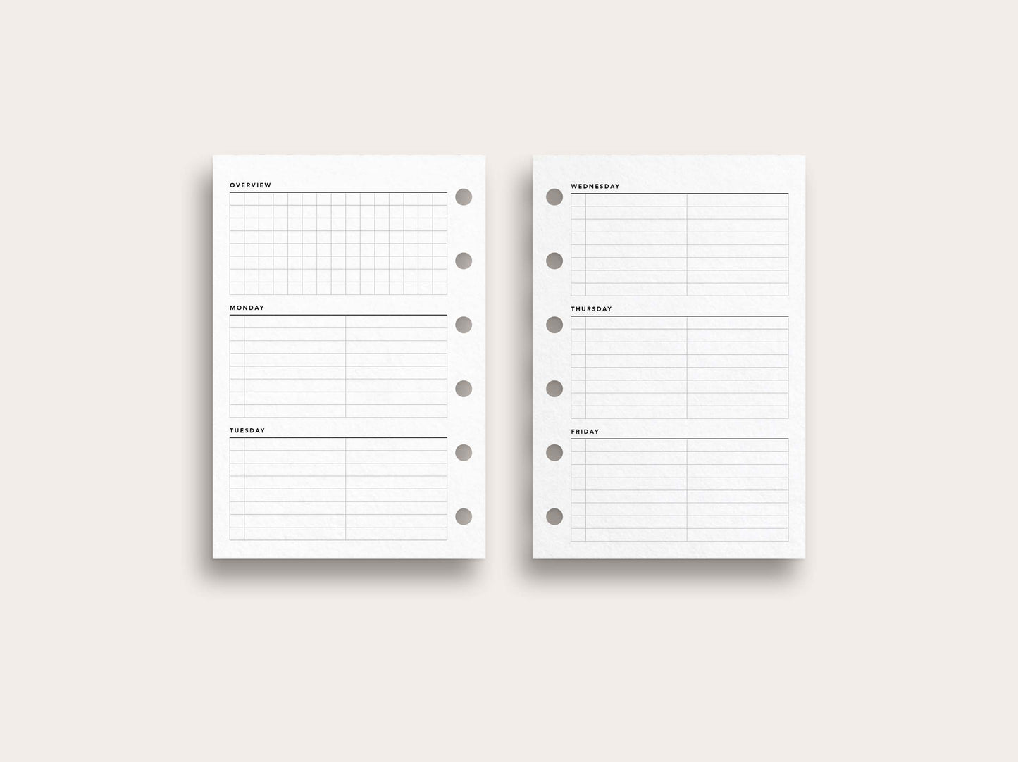 Work Week Planner with Overview