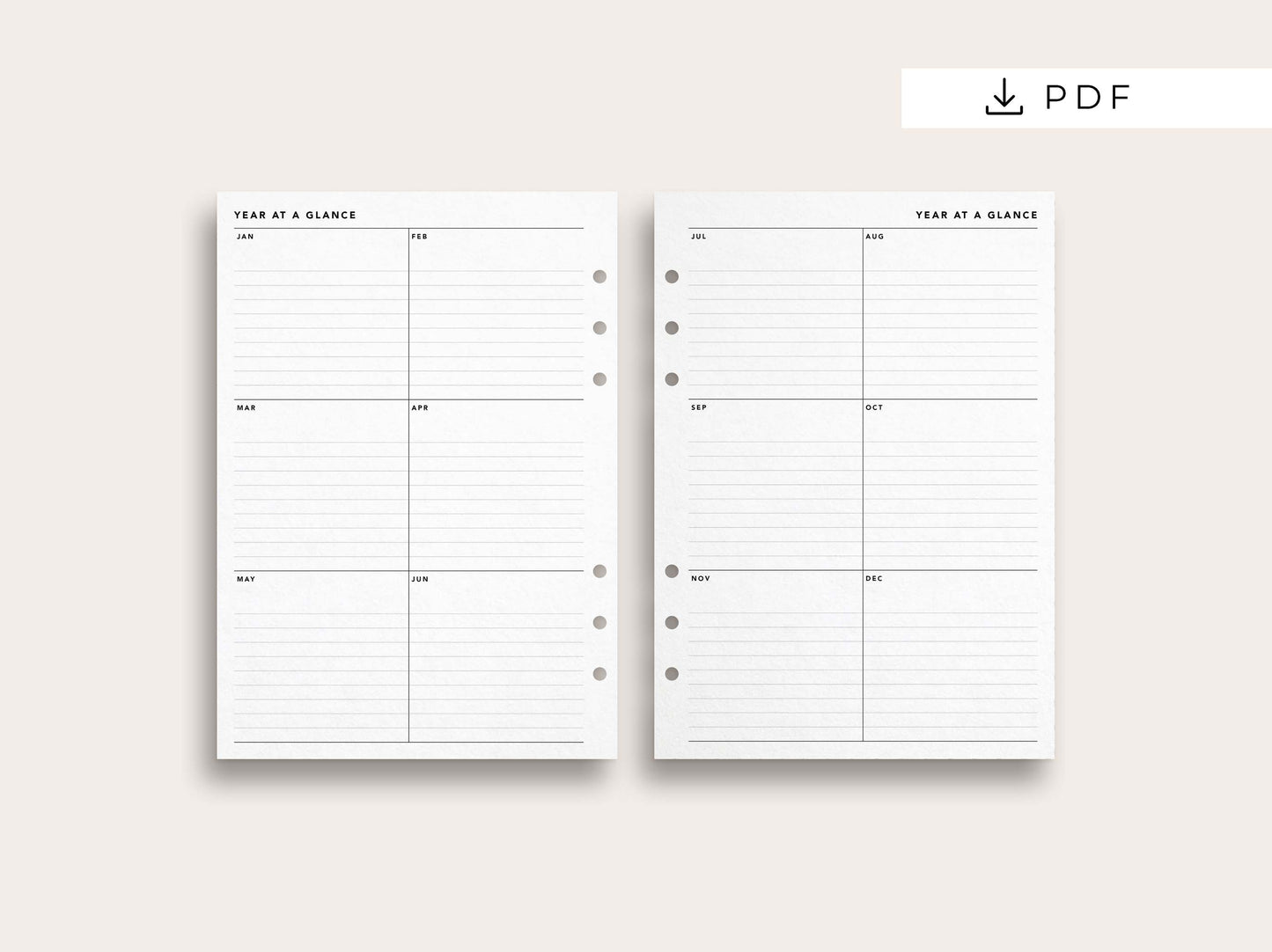 Yearly Planner No. 4 / Year at a Glance