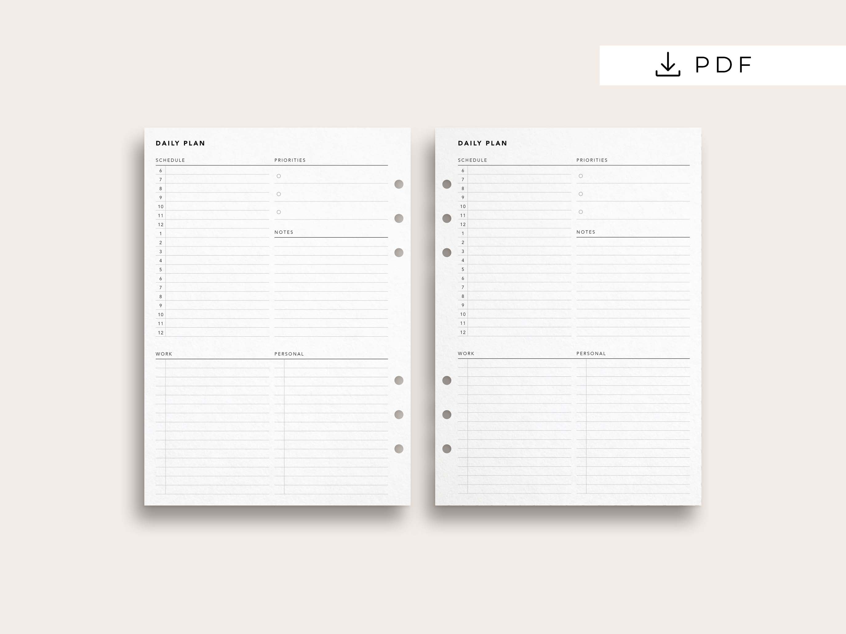 Printable Daily Planner No. 9 - Professional Work Planner – Puffin Pages Co