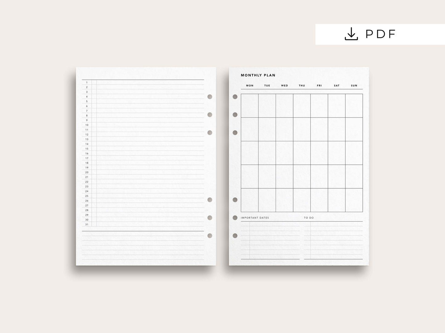 Monthly Planner No. 1
