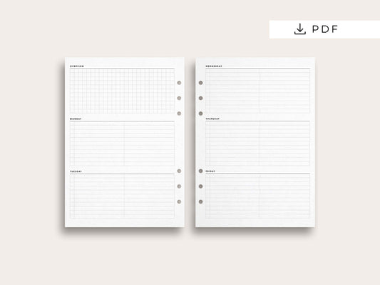 Work Week Planner with Overview