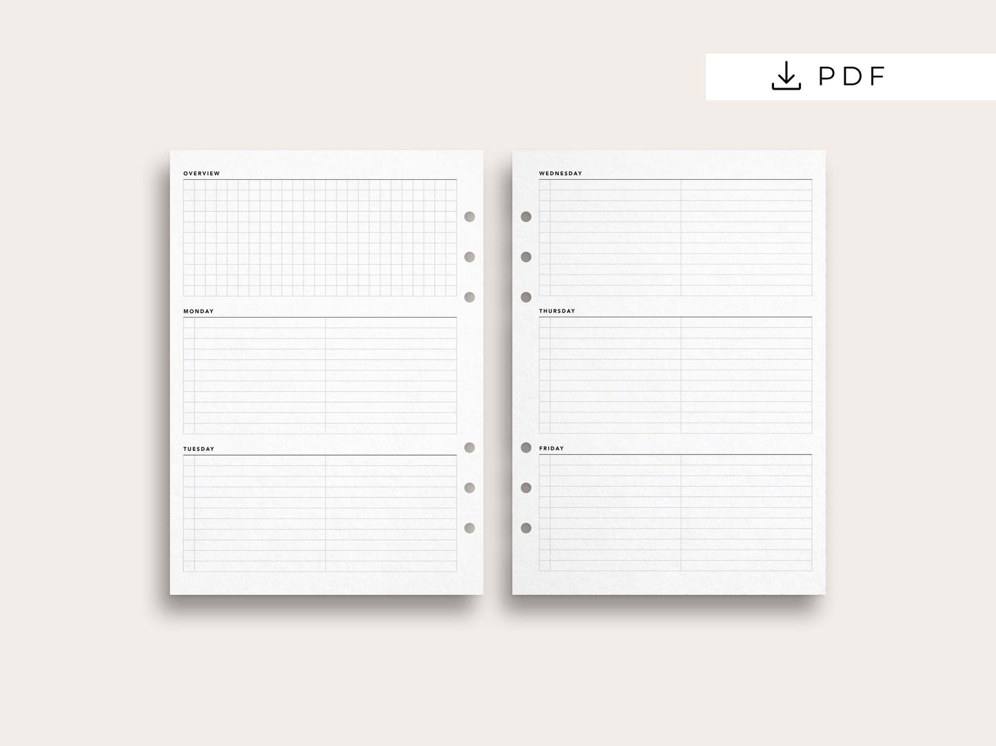 Work Week Planner with Overview